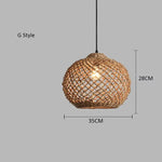 Hand-woven Natural Rattan Chandelier Pendant Light for Living Room Décor