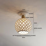 Ceramic LED Ceiling Lamp Indoor Lighting Semi-Circular Light Fixture