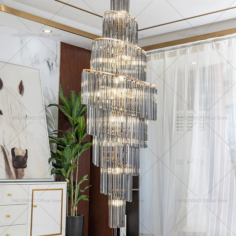 Crystal Chandelier for Penthouse Villa Living Room - Modern Light Luxury Design