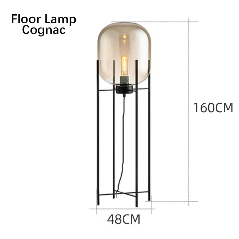 Modern Glass LED Floor Lamp for Living Room, Bedroom, Dining, and Home Decor