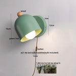 Wood Iron LED Wall Lights with Pull Chain Switch for Modern Living Spaces