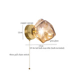 Lava Ice Glass LED Wall Sconce Brass Vintage Wandlamp