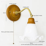 Afralia™ White Glass LED Wall Sconce - French Vintage Copper Applique Murale