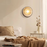 LED Wall Lamp Pull Chain Yellow Stone Modern Mirror Light