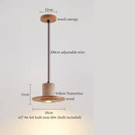 Stone Wood LED Pendant Lights Yellow Travertine Vintage Hanging Lamp