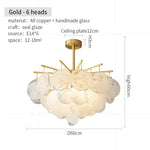 Modern Black Gold All-Copper Chandelier for Living Room Restaurant Nordic Minimalist