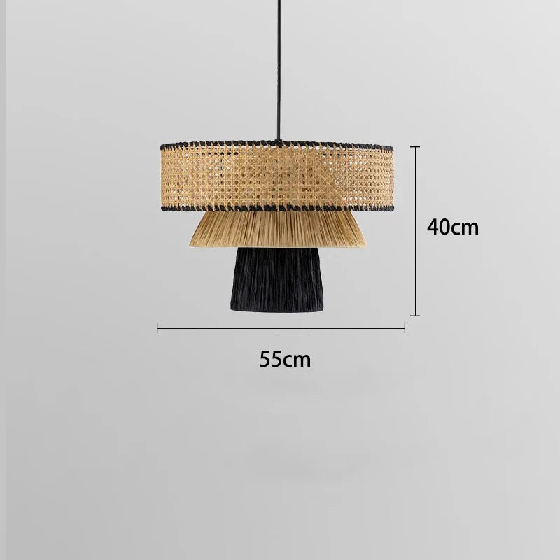 Nordic Rattan Pendant Lights: Retro Woven Chandeliers for Living Room & Restaurant