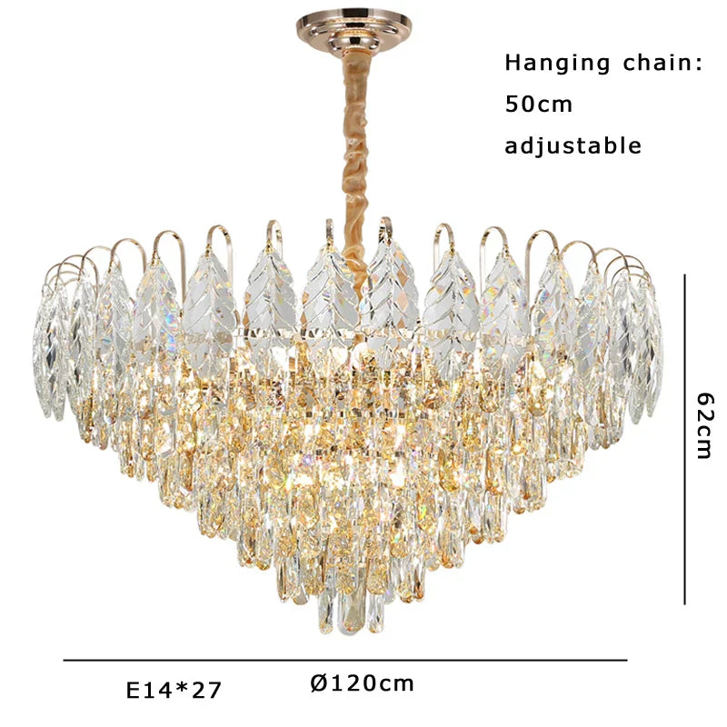 Brilliance Crystal Chandelier for Luxe Living & Dining Rooms.