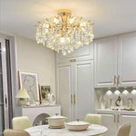 Afralia™ K9 Crystal Gold Chandelier Ceiling Light | Bedroom Home Decor LED Ceiling Lamp