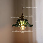 Green Stripe Glass Pendant Lamp Fixture for Home Decor & Kitchen Lighting