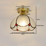 Modern Glass Copper LED Ceiling Light Fixture for Balcony, Living Room, Porch.