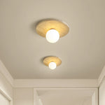 Yellow Travertine Glass Stone LED Ceiling Lamp