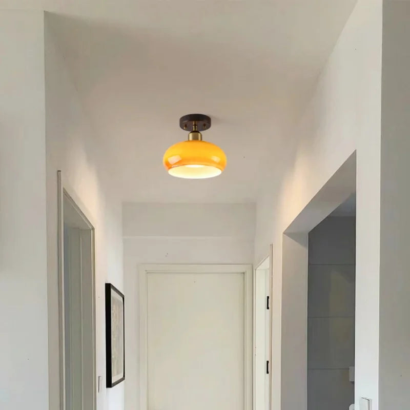 LED Ceiling Lamp Japanese Style Glass Modern Living Room Lighting