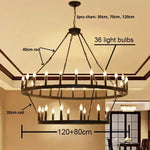 Afralia™ Black Metal LED Pendant Chandelier for Living Room and Stairs