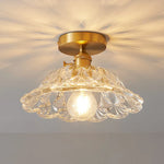Glass Copper LED Ceiling Light - Simple Art Decorative Chandelier