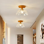 Brass Glass Ceiling Lamp Modern LED Light Fixture - Elegant Home Decor