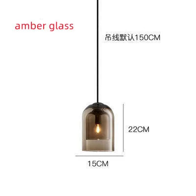 Modern Glass Pendant Chandelier Ceiling Lamp for Dining, LED Island Fixture