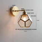 Colorful Square Glass LED Wall Lights with Pull Chain Switch - Tiffany Style