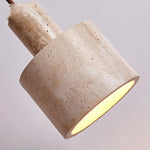 Yellow Travertine Stone Pendant Lamp for Bedroom Balcony Cafe, 2m Wire, Nordic Modern Style