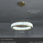 Spanish Marble Brass Chandelier: Luxury LED Lighting for Hotels & Villas