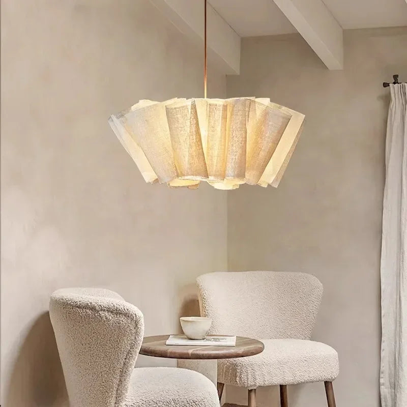 Nordic Creamy LED Pendant Light Chandelier for Bedroom Art Decor