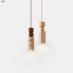 Wood LED Pendant Lamp - Wabi Sabi Yellow Travertine