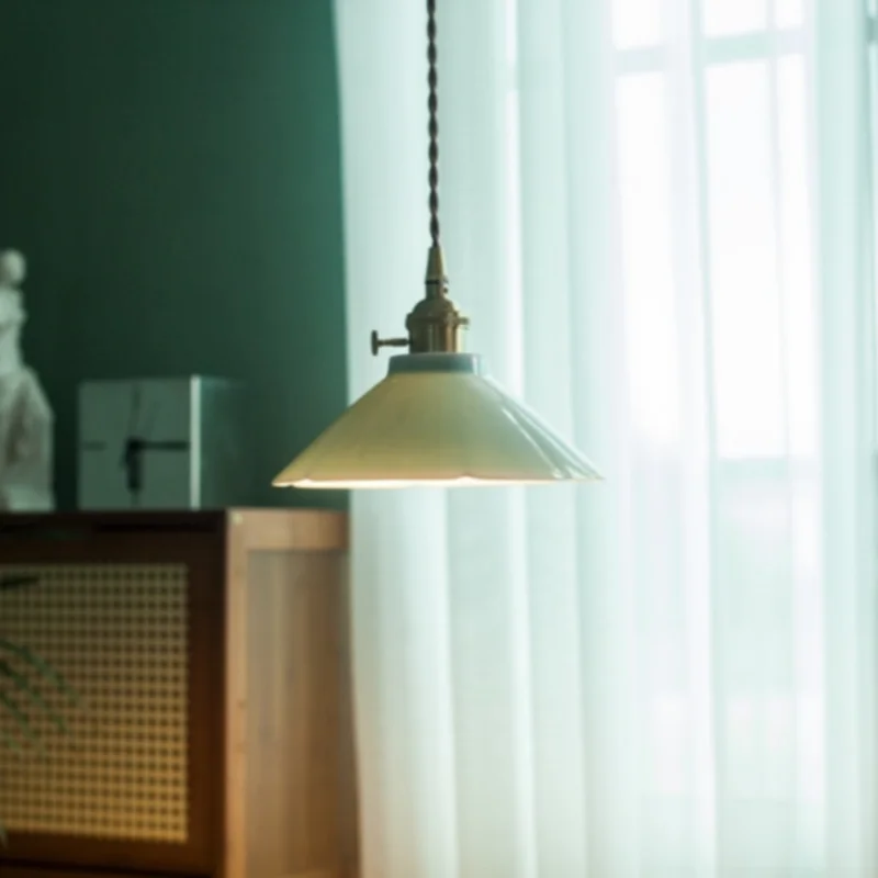 Afralia™ Cyan Ceramic LED Pendant Light for Loft Cafe Bar Decor