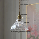 Glass LED Pendant Light: Nordic Design, Adjustable, Knob Switch - White Stripe