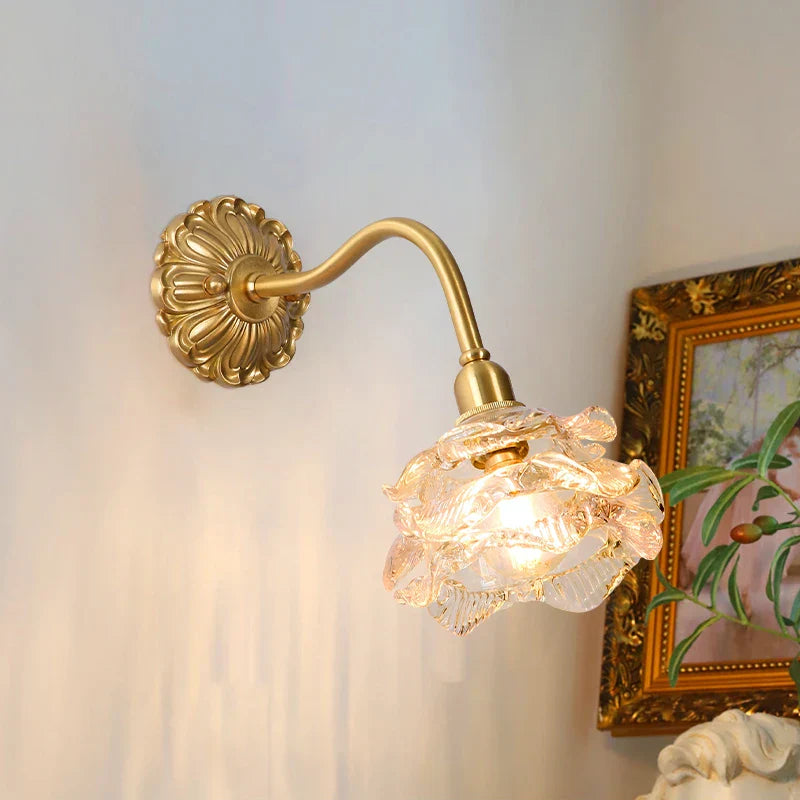 Afralia™ Copper Arm LED Wall Lamp for Stair, Bedroom, Living Room, Bathroom Mirror Light