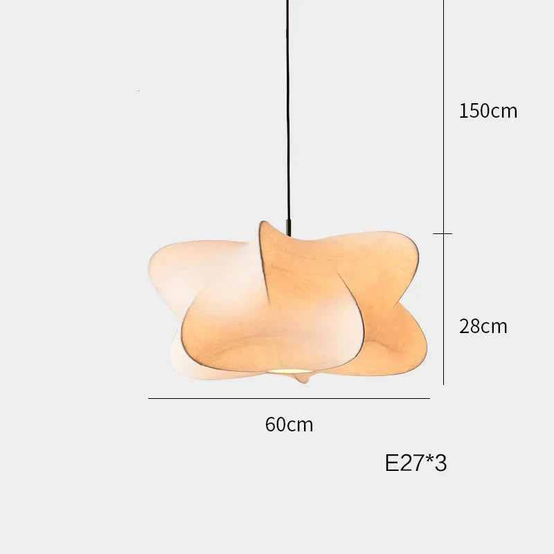 Silk Pendant Lamp Ceiling Light E27 Bulb Fixture