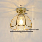 Modern Glass Copper LED Ceiling Light Fixture for Balcony, Living Room, Porch.