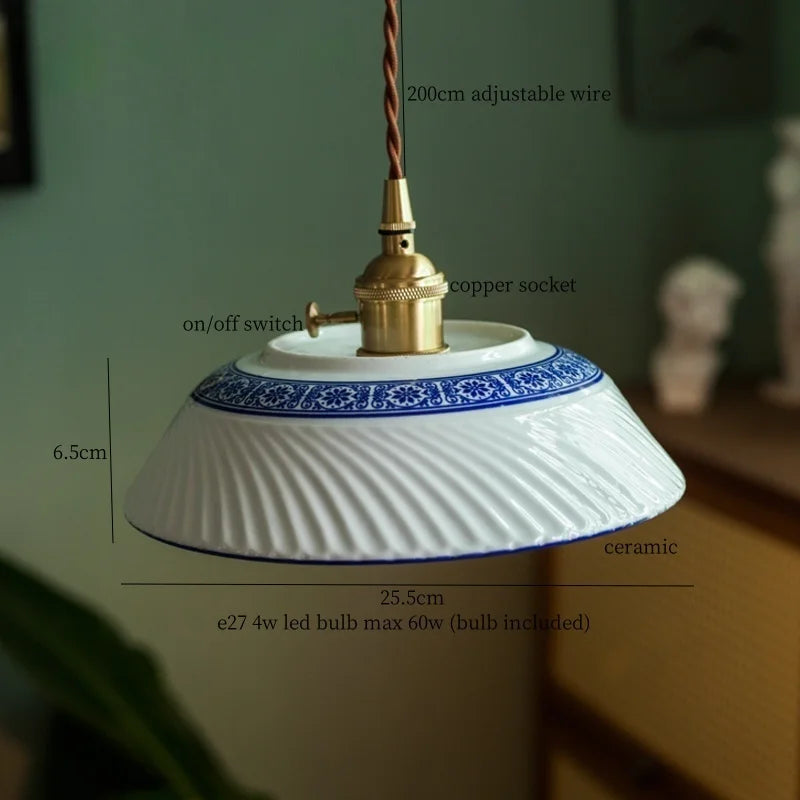 White Ceramic LED Pendant Lamp - Nordic Minimalism Design