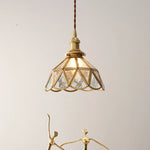 Amber Glass LED Pendant Light - Nordic Modern Copper Suspension Luminaire for Home