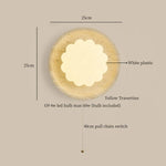 Afralia™ Wabi Sabi LED Wall Lamp, Pull Chain Switch, Yellow Travertine, Living Room, Bedroom