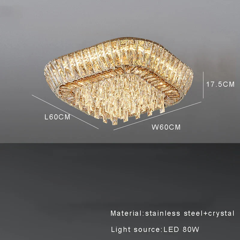 Amber Crystal LED Ceiling Light for Luxurious Home Decor
