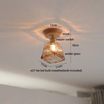 Copper Wood LED Ceiling Lamp Ceramic Modern Ceiling Lights for Home Decor
