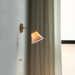 Nordic Ceramic LED Wall Light with Pull Chain Switch - Modern, Simple, Rotating