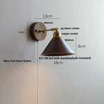 Glass LED Wall Light Walnut Wood Sconce Fixture Modern Nordic Lampara