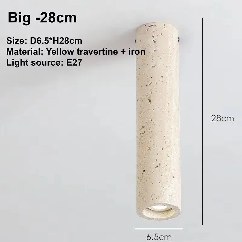 Travertine Stone Ceiling DownLight with E27 Spot Light Bulb