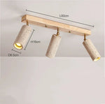 Stone Ceiling Lamp Spot Light Adjustable Angle Wood Base