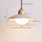 Afralia™ Creative Stone LED Pendant Light Yellow Travertine Nordic Minimalism Hanging Lamp