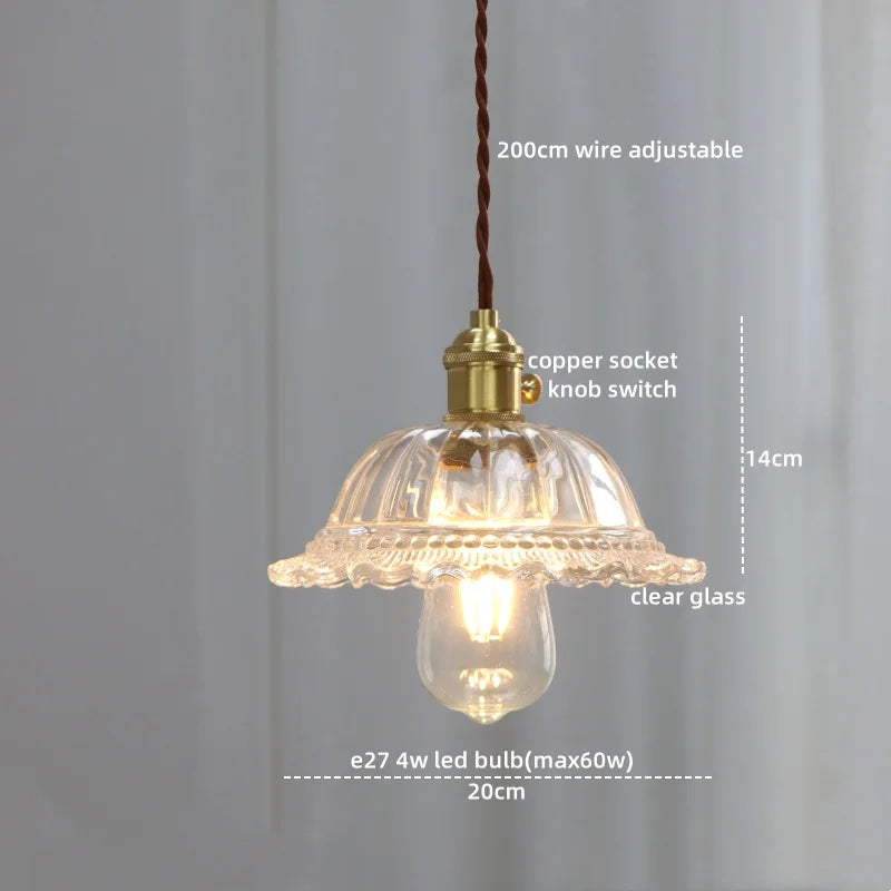 Modern LED Glass Copper Pendant Lamp | Nordic Style Hanging Light Fixtures