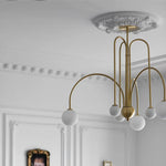 Glass Pendant Chandelier for Living Dining Room Suspension Lamp