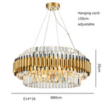 Gold Crystal Chandelier LED Ceiling Pendant Light - Luxurious Living Room Decor