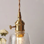 Modern Green Glass LED Pendant Lamp - Adjustable Wire, Copper Finish