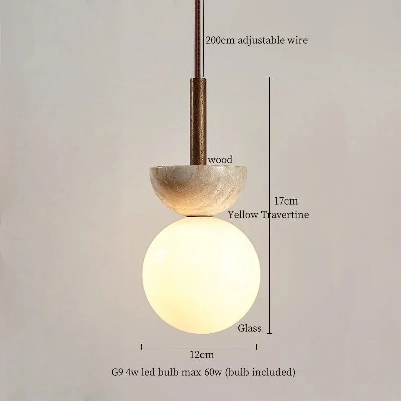 White Glass Ball LED Pendant Lights Nordic Modern Hanging Lamp