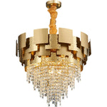 Golden Crystal Stainless Steel Pendant Light for Stylish Foyer