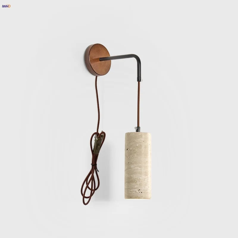 Yellow Travertine LED Wall Lamp Sconce Adjustable Stair Light Fixtures