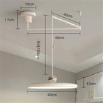 Cream Iron Art Chandelier LED Pendant Light for Bedroom Living Room