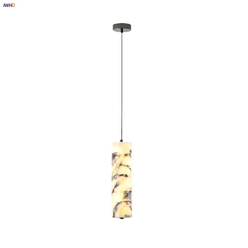 Afralia™ LED Pendant Light Fixture Modern Luxury Stone Hanging Lamp